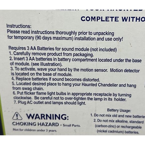 Vtg Gemmy Haunted 16” Spooky Chandelier With Sound & Flickering Lights Gargoyles - Picture 12 of 17